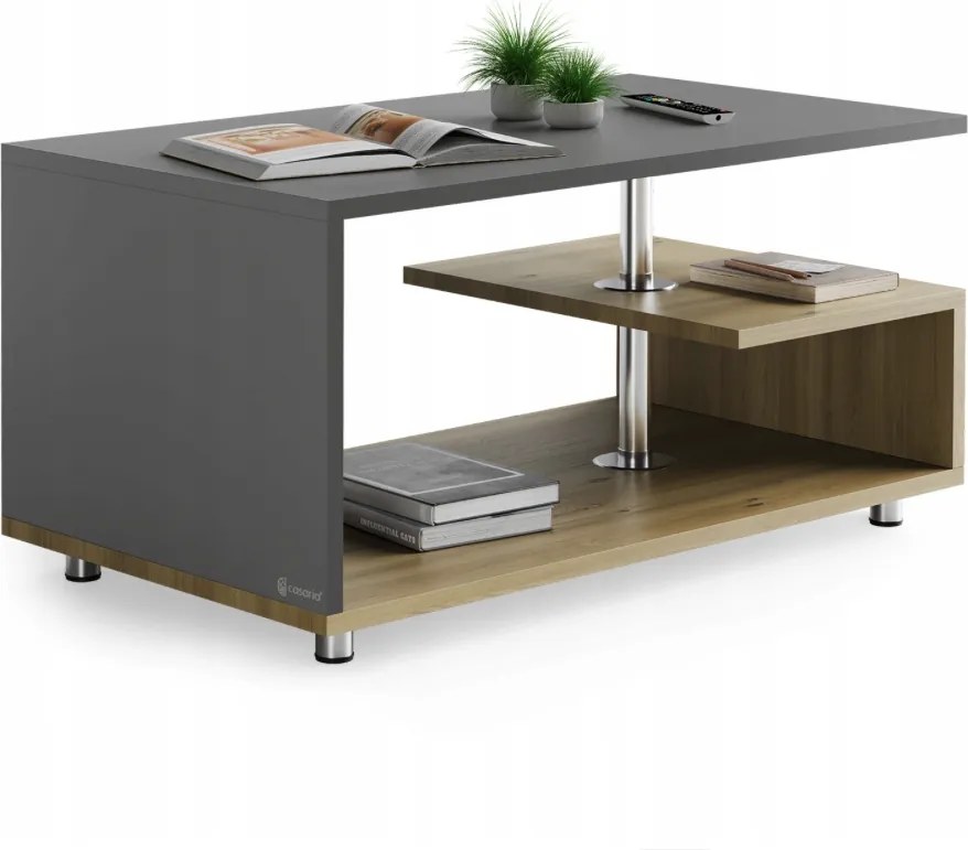 Модерна масичка за кафе Orlando с долен рафт - 95×55×50 cm Бял