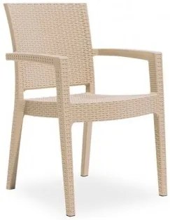 Novussi - Стол с подлакътник "PARIS RATTAN"  капучино (R006)