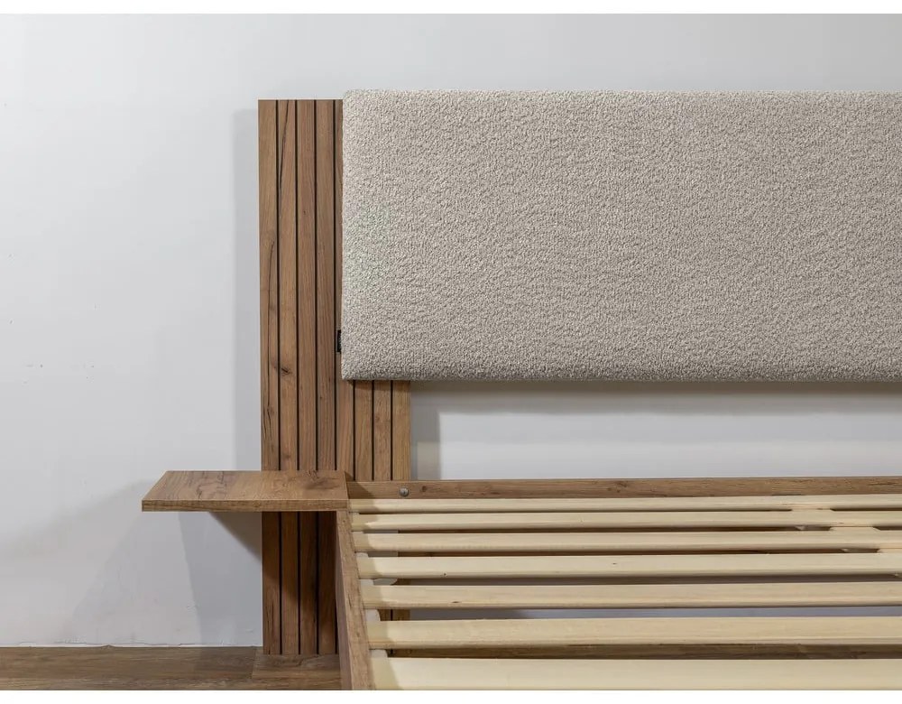 Светлосиво двойно легло с включена подматрачна рамка 140x190 cm Lior – Bobochic Paris