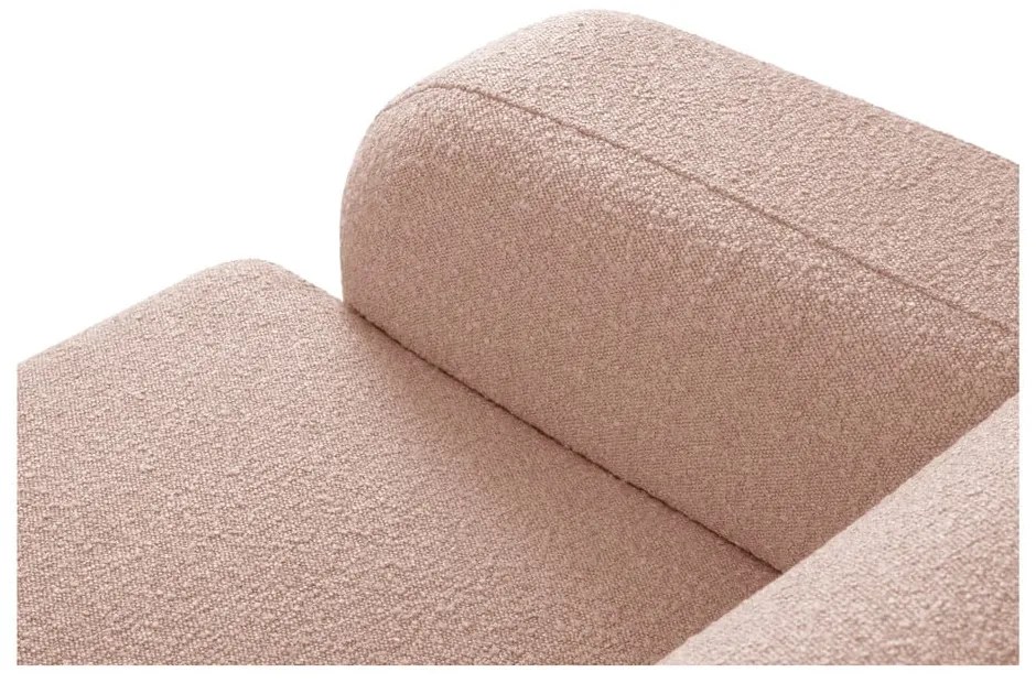 Розов ъглов диван от плат букле (десен ъгъл) Molino - Micadoni Home