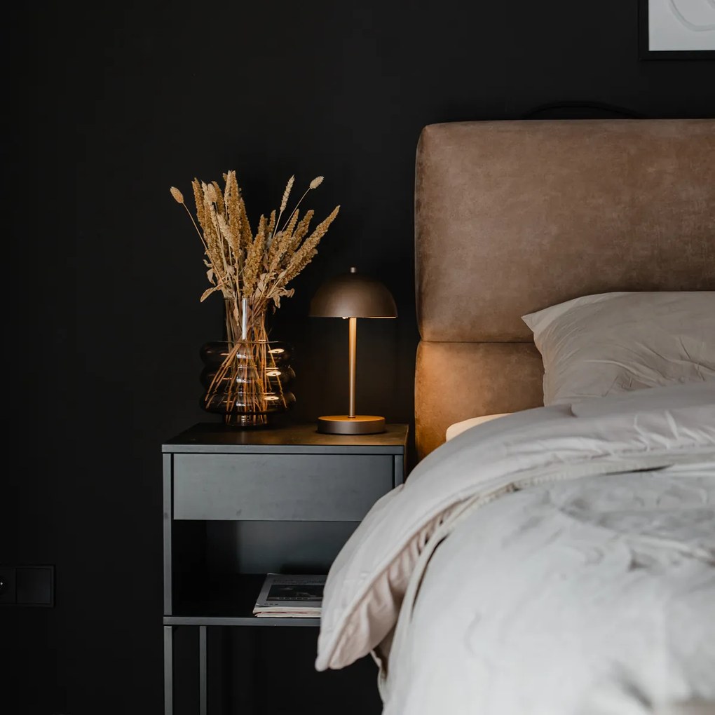 Външна настолна лампа тъмен бронз акумулаторна с LED 3-степенно димиране - Keira