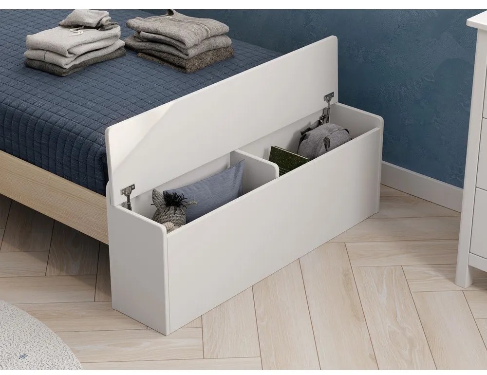 Детско легло с място за съхранение 90x190 cm от бял/естествен бор Odessa - Marckeric