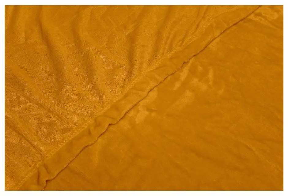 Чаршаф от микроплюш в меденожълто, 180 x 200 cm - My House