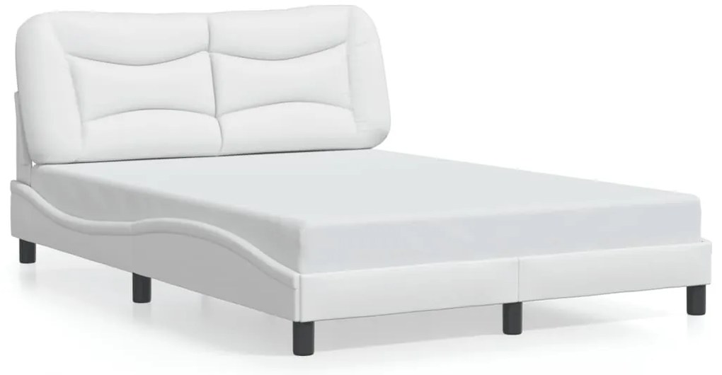 3207996 vidaXL Рамка за легло без матрак Hvar, бяла, 140x190 см изкуствена кожа