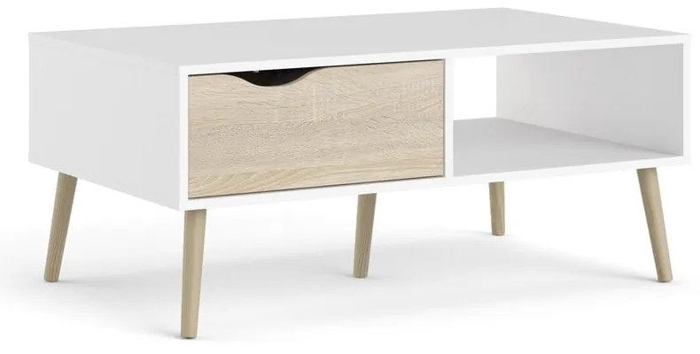 Бяла масичка за кафе , 99 x 60 cm Oslo - Tvilum