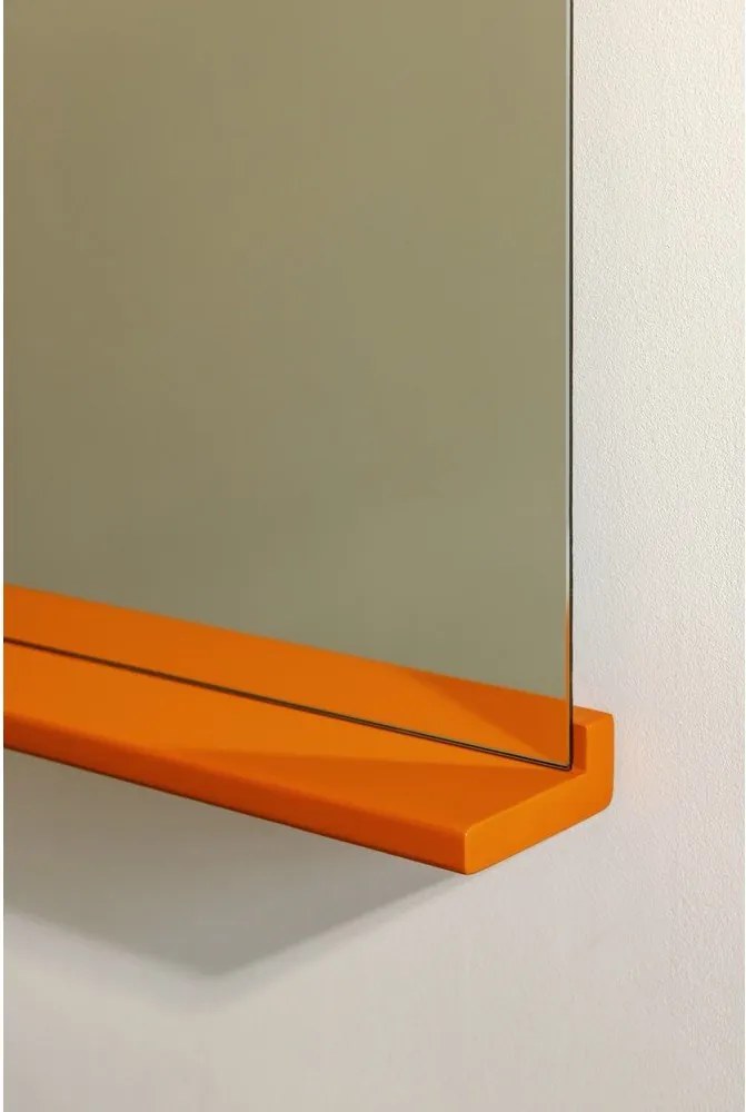 Стенно огледало с рафт масивно дърво 50x75 cm Lun – noo.ma