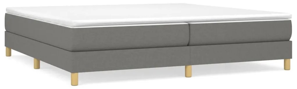 3120639 vidaXL Рамка за легло с пружини, тъмносива, 200x200 см, плат