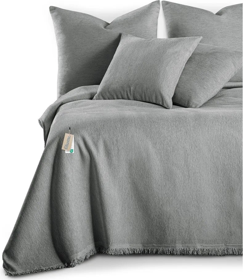 Сиво покривало за легло от шенил 220x240 cm Talo – Filumi