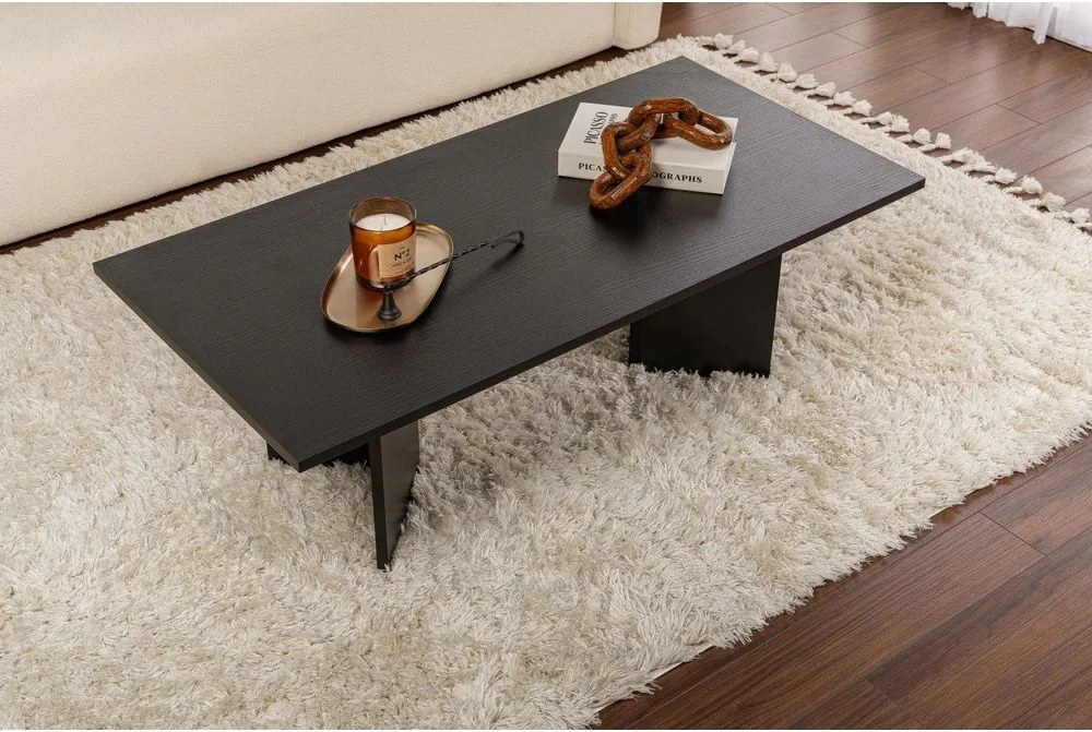 Черна матова масичка за кафе 60x119 cm Sabin – Kalune Design