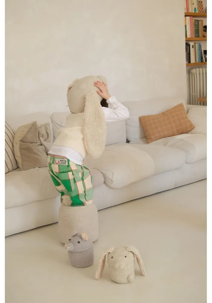 Кремава текстилна детска кошница за играчки ø 15x15 cm Mini Rita the Rabbit – Lorena Canals