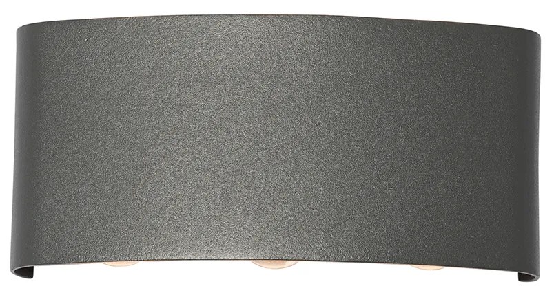 Външна стенна лампа тъмно сива с LED 6-светлина IP54 - Silly