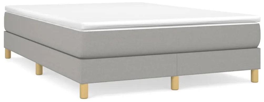 3120606 vidaXL Рамка за легло с пружини, светлосив, 140x190 см, плат