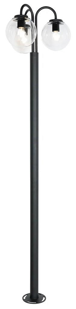 Фенер черен с пластмаса 200 см 3-светлини IP44 - Sfera