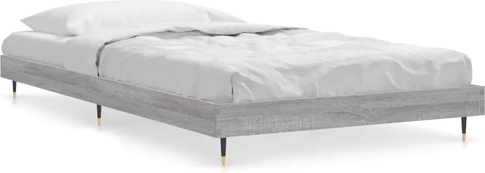 832203 vidaXL Рамка за легло, сив сонома, 90x190 см, инженерно дърво