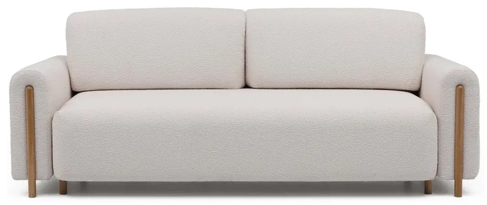 Бежов кремав разтегателен диван с място за съхранение от букле 244 cm Arcadova – ELTAP