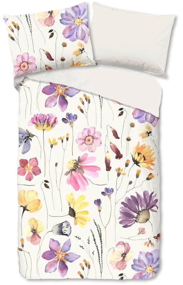 Бяло памучно спално бельо за единично легло 140x200 cm - Good Morning