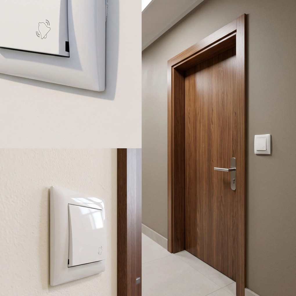 Бутон за Звънец с Рамка OSTE JNH008-W WHITE