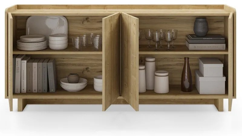 Скрин от дъбов декор в естествен цвят 180x80x40 cm Daira – Marckeric