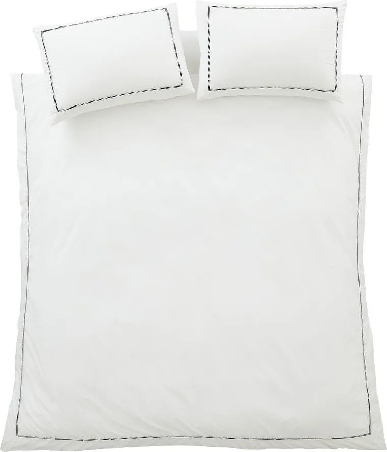 Бяло двойно 3 части спално бельо от памук перкал 200x200 cm Contrast Trim – Bianca