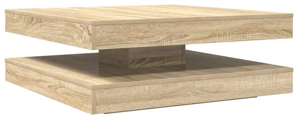 3321353 vidaXL Маса за кафе, въртяща се на 360 градуса дъб сонома 90x90x34,5см