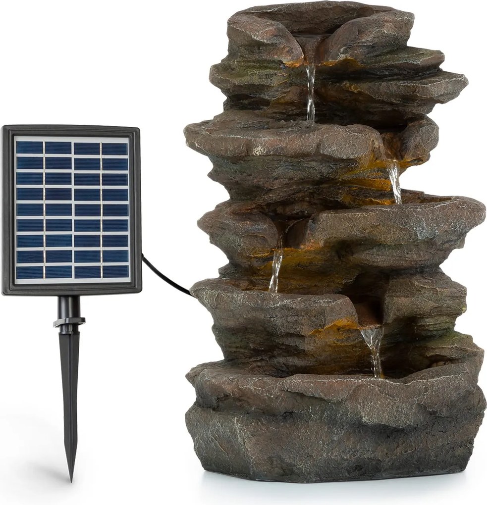 Blumfeldt Stonehenge, соларен фонтан, LED осветление, полизерин, литиево-йонен акумулатор