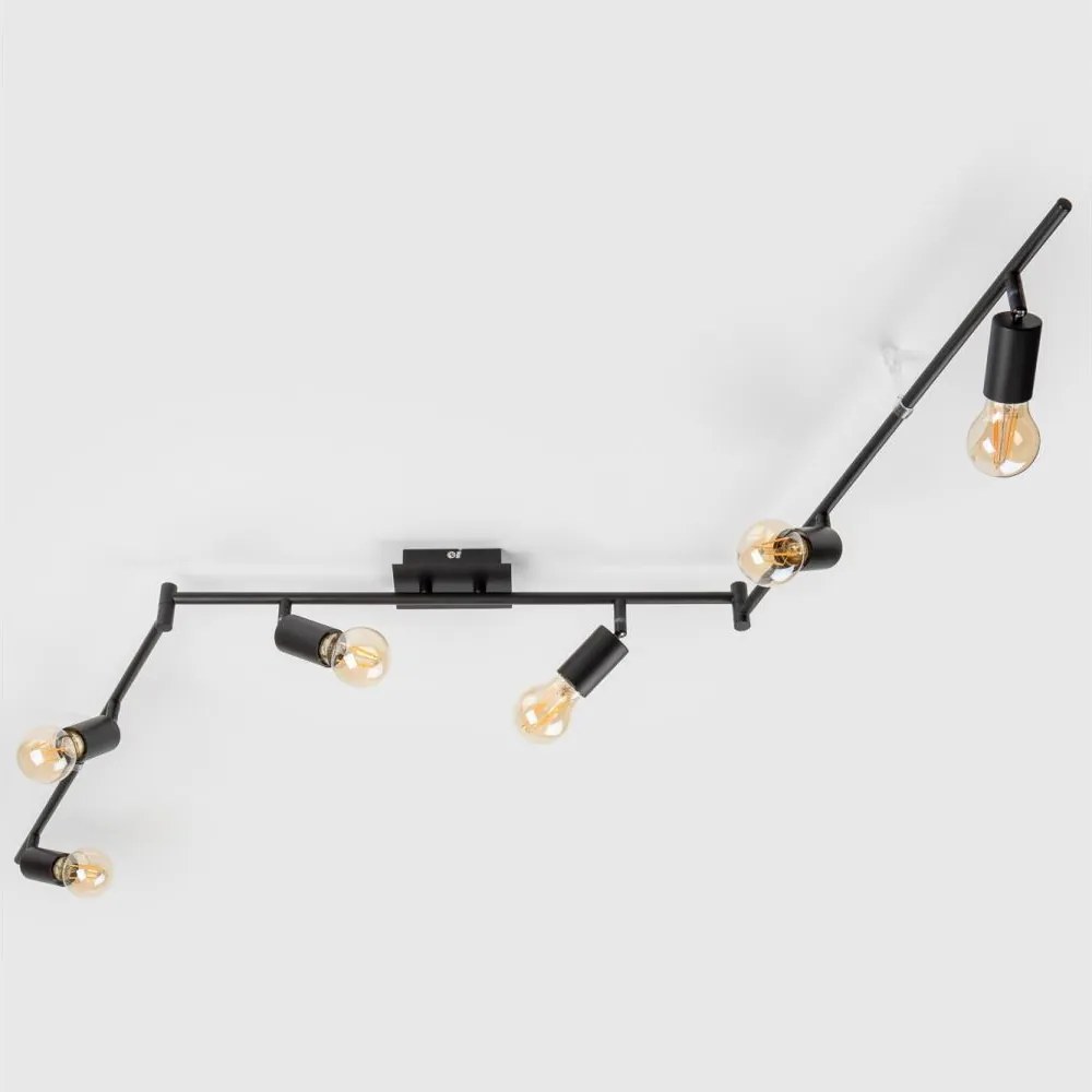 LED точково осветително тяло 6xE27/6,5W/230V черно