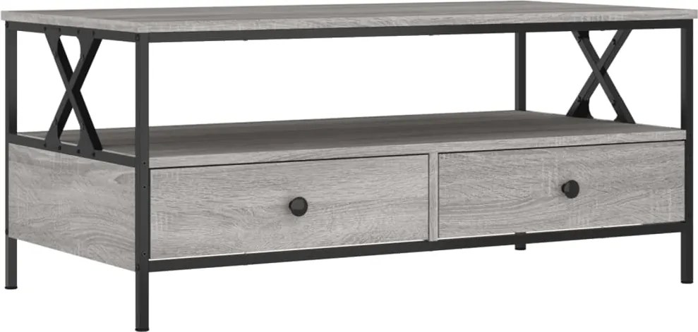 835302 vidaXL Кафе маса, сив сонома, 100x51x45 см, инженерно дърво