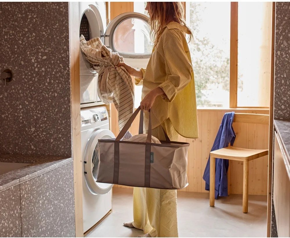 Сив текстилен сгъваем кош за пране 35 l Duo – Joseph Joseph