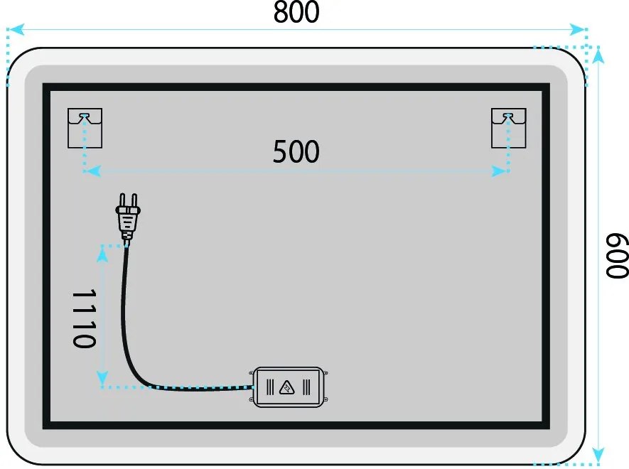 Огледало LED 80x60cm TOP-3