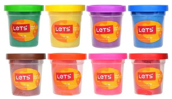 Комплект пластилин Let's L-8358, Безвреден, 8 цвята