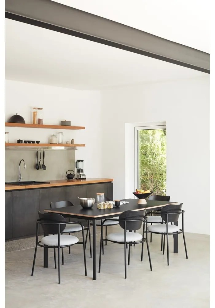 Черно-сив трапезен стол в декор от пепел Eclipse - Teulat