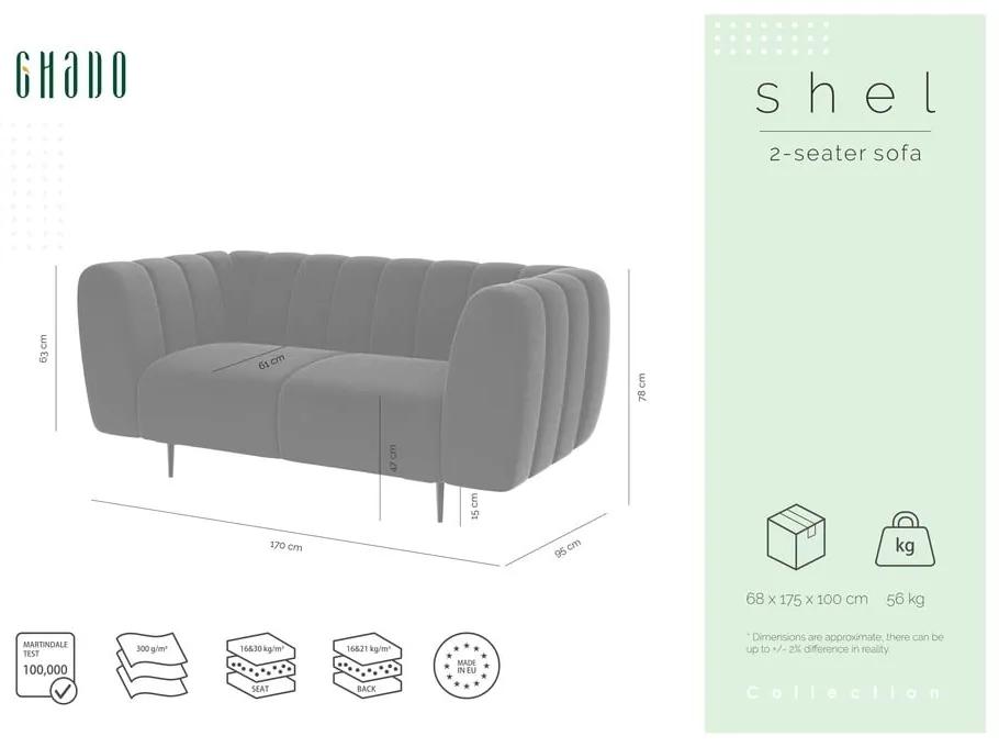 Тъмнозелен кадифен диван , 170 см Shel - Ghado