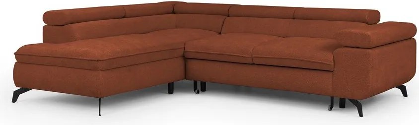 Теракотен шенилов ъглов диван (ляв ъгъл L форма) Marbeya – Ropez