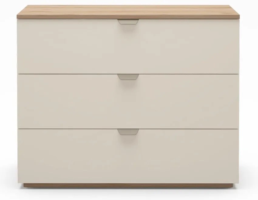 Кремаво-естествен скрин от декор от дъб 100x80x40 cm Dennis – Marckeric