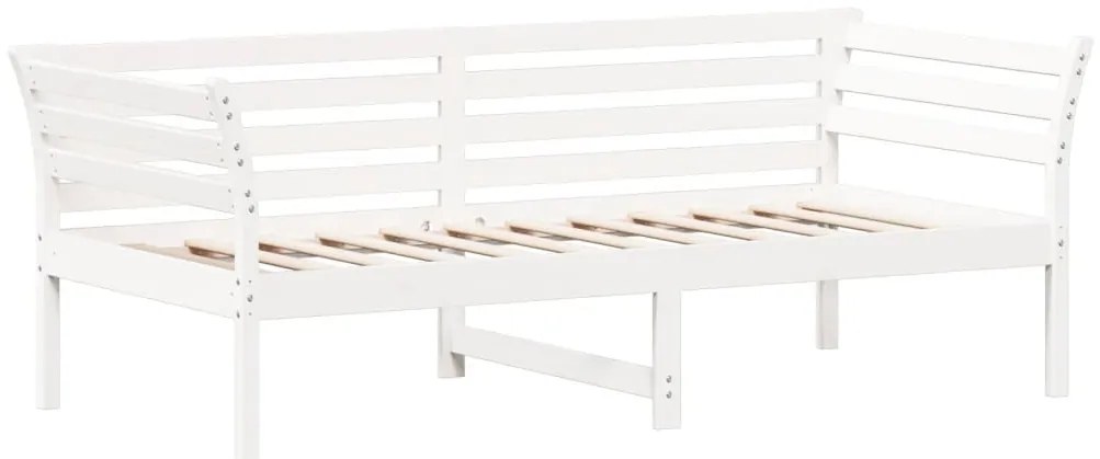 842883 vidaXL Дневно легло без матрак бяло 75x190 cm масивна дървесина бор