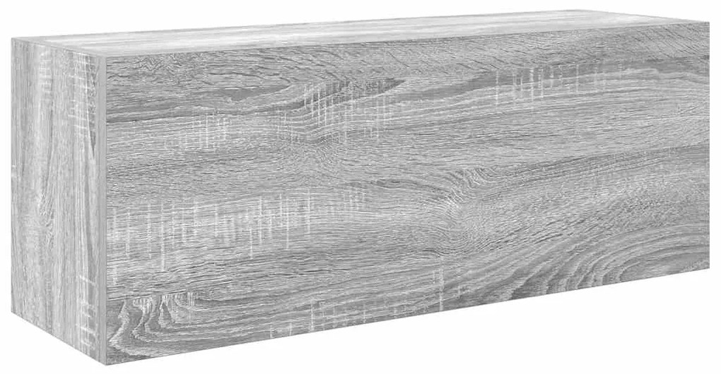 860081 vidaXL Стенен шкаф за баня, сив сонома, 80x25x30 см, инженерно дърво
