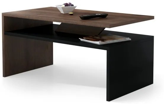 ПРИМА Кафяв дъб/Черен - МОДЕРНА ХОЛНА МАСА