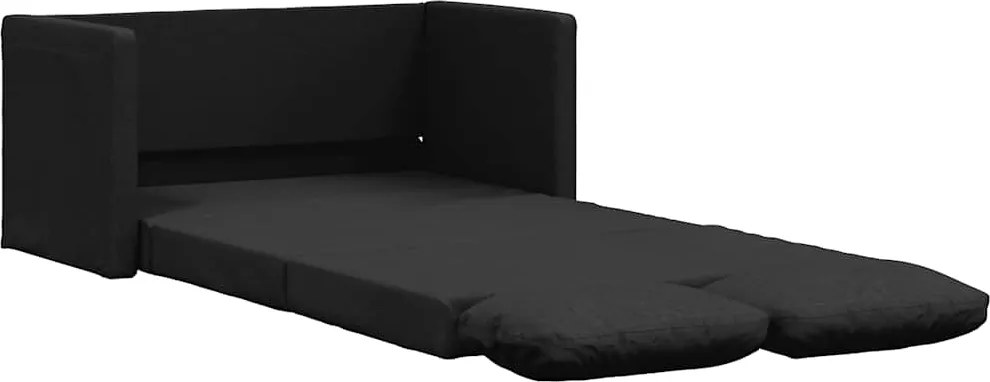353966 vidaXL Подов разтегателен диван 2-в-1 черен 112x174x55 см текстил