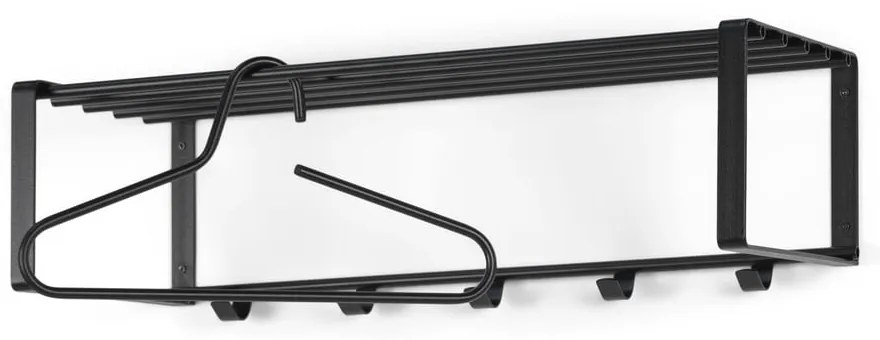 Черна метална стенна закачалка с рафт 70 cm Rex – Spinder Design