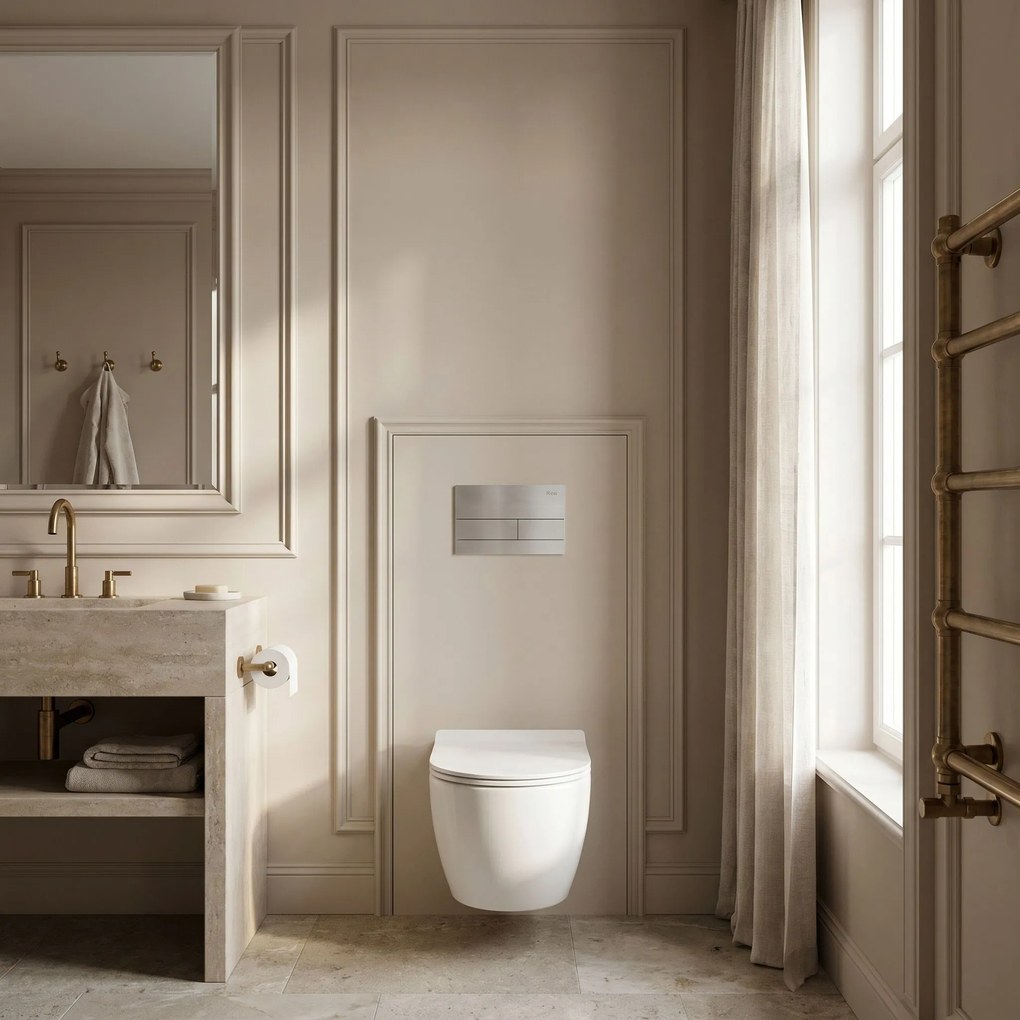 Комплект Структура за Вграждане за WC Slim 024N с Бутон T Brush Steel