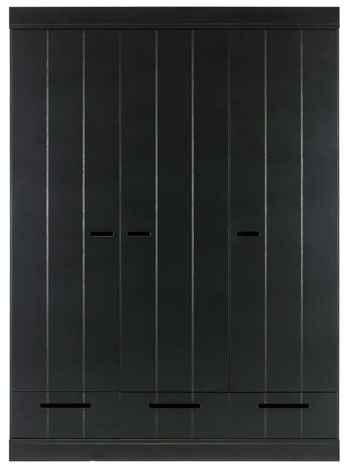 Гардероб от черен бор 140x195 cm Connect - WOOOD