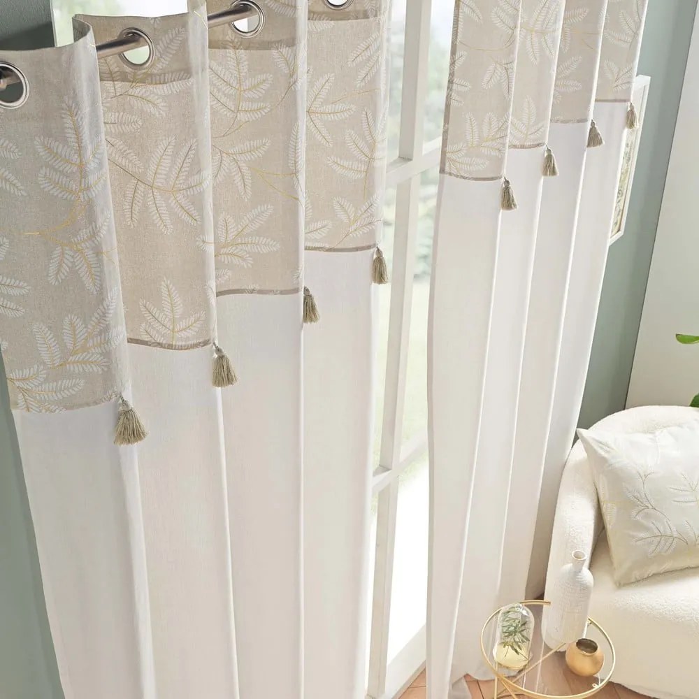 Бяло/бежово перде със смес от памук 140x240 cm Altea – douceur d'intérieur