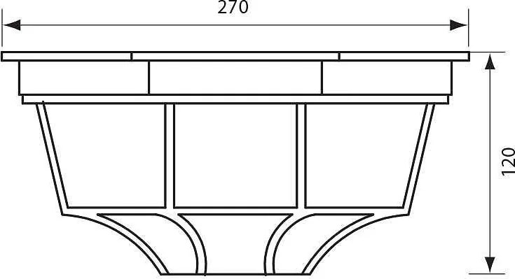Влагозащитена плафониера BERLIN, ант. месинг, 1xE27