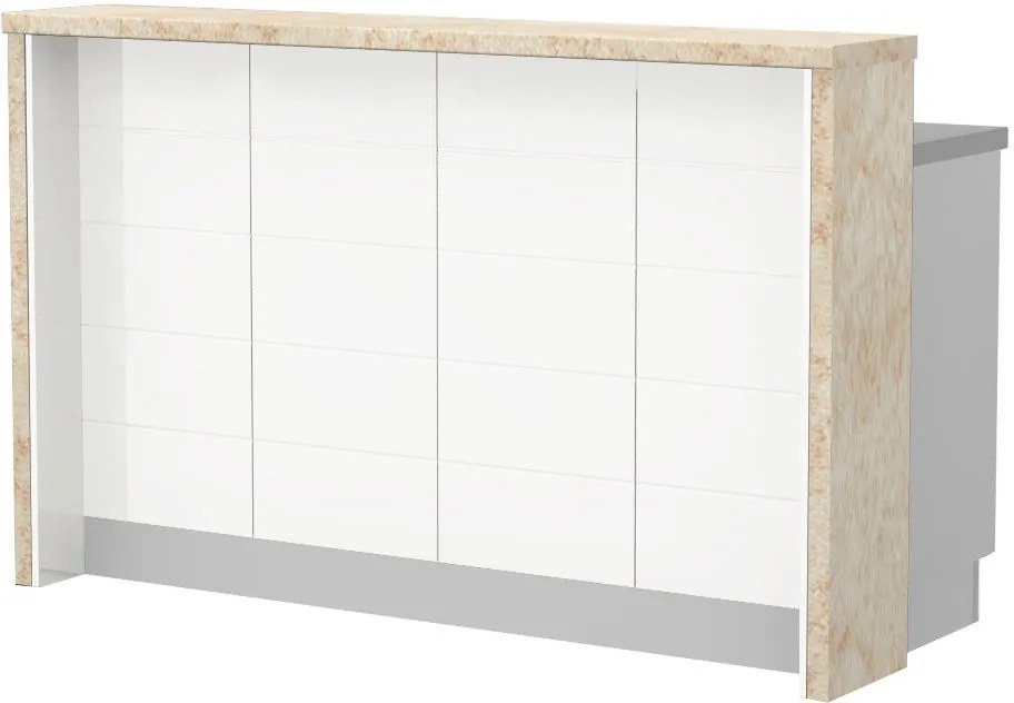 Островна кухненска пейка Hudson-Length: 160 cm.-White-Latino Marble