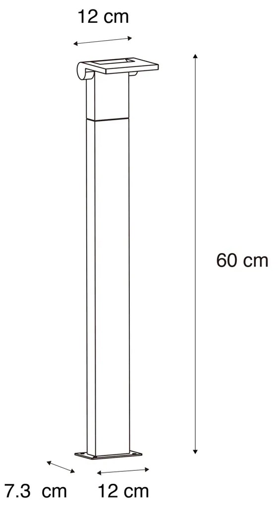 Модерен външен стълб антрацит 60 см с LED IP54 - Zane