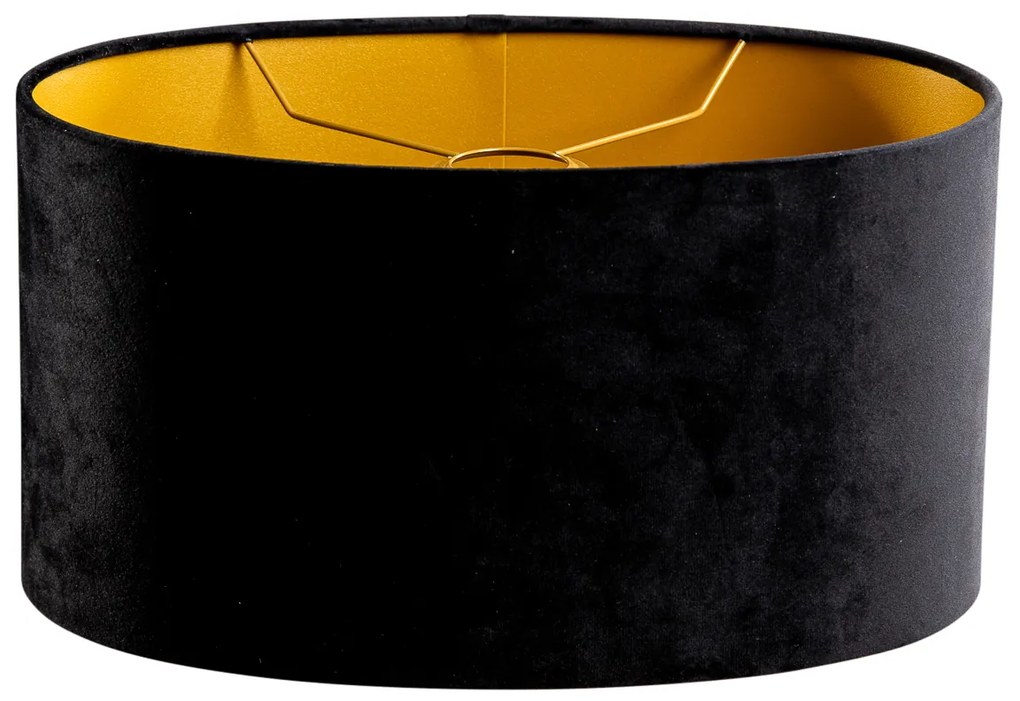 Кадифена абажура черна овална 35/23/18