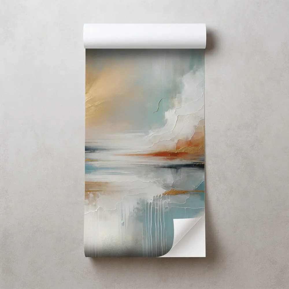 Самозалепващ тапет – Абстрактни златни и сини тонове