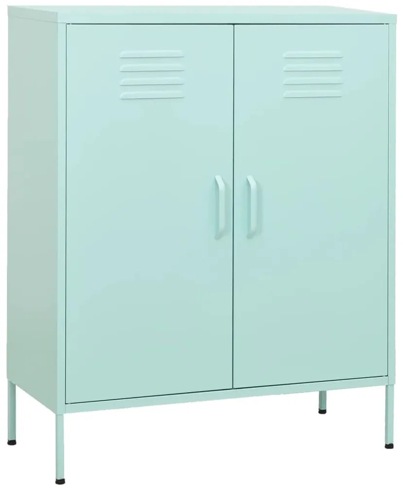 336167 vidaXL Шкаф за съхранение, мента, 80х35х101,5 см, стомана