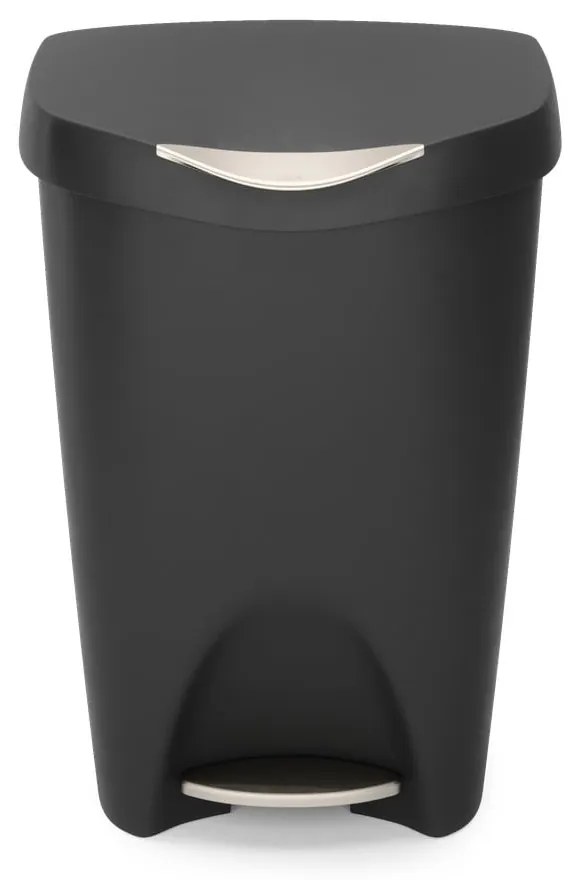 Черно пластмасово кошче за боклук с педал 50 l Brim – Umbra