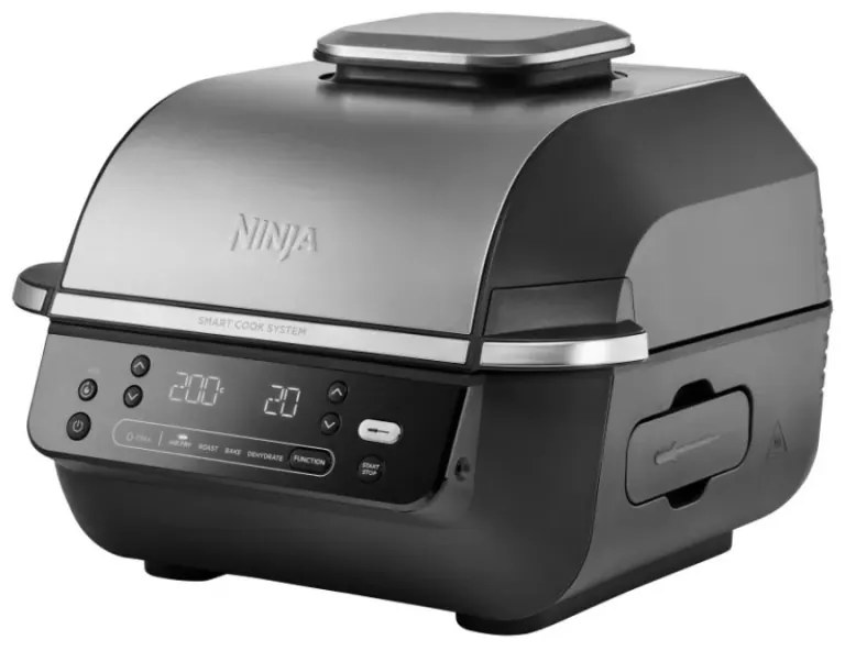 Фритюрник с горещ въздух и грил 5в1 Ninja Foodi Smart EG351EU, 1760W, 5.7 л, До 4 порции, 5 режима, Cyclonic Air, Smart Cook, Керамично покритие, Черен/инокс